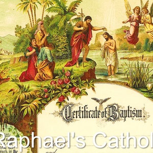 Certificado de bautismo Plantilla de bautismo Católico Santísimo Sacramento Descargas digitales