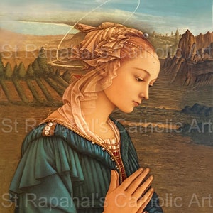 Virgen María Madonna Hermoso Arte Católico Filippo Lippi Artista Italiano Restaurado Digitalmente
