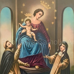 Imagen católica antigua y rara de Nuestra Señora del Rosario Descarga digital