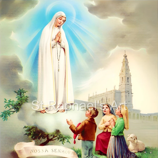 Our Lady of Fatima Digital Downloads x3 Virgin Mary Apparition Pictures Children