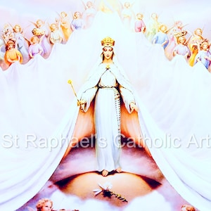 Our Lady Queen of Heaven and all Angels Virgin Mary Catholic Digital Downloads