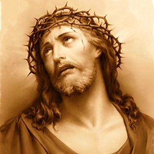 Jesus Crown of Thorns Agony in the Garden Crucifixion Holy Sacrifice Mass Catholic Digital Download