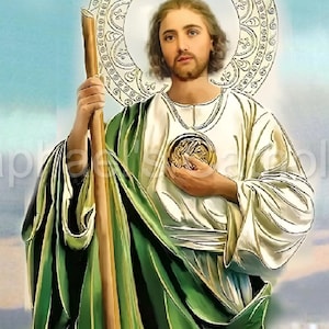 St Jude Heiligenbild mit Novene katholisches Gebet (Digital Download)