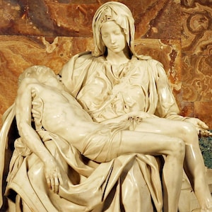 Pieta Michelangelo Jesus In arm of Mother Mary Statue Art X5 Digital Downloads Jesus Dies Our Lady