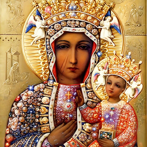 Our Lady of Częstochowa Black Madonna Queen of Poland Catholic Icon Virgin Mary