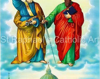 St Peter and Paul Catholic Pope Vatican Rome Art Digital Downloads