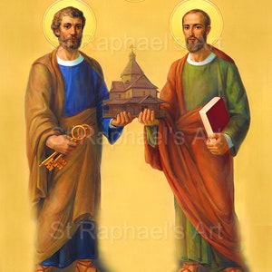 St Peter and Paul Catholic Church Saints Rome Popes Traditional Digital Downloads