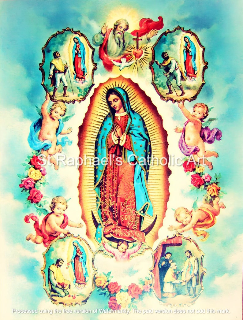 Our Lady of Guadalupe Original Catholic Icon Virgin Mary Mexico Digital ...