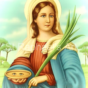 St Lucy - Patron Saint of Eyes - Catholic - Devotion - Digital Downloads x5