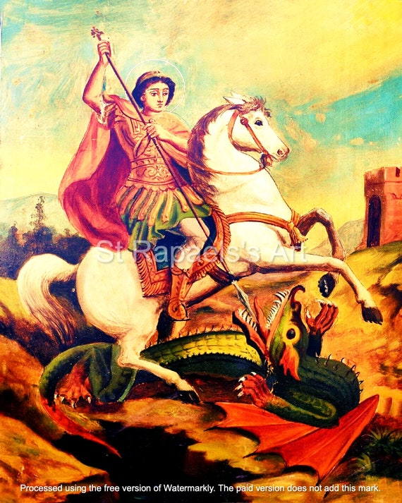 聖ジョージ - カトリックの象徴 - イングランドの守護聖人 - ドラゴン