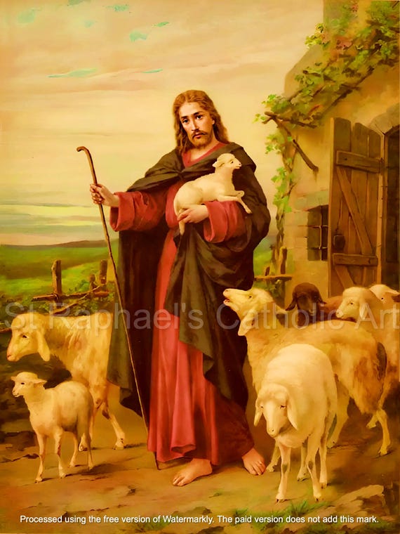 イエスは善き羊飼い、迷える羊たち カトリック デジタルダウンロード