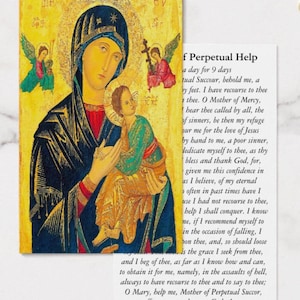Our Lady of Perpetual Help 100 Holy Cards Prayer Powerful Novena Succour Virigin Mary Icon Catholic Christianity Prayers