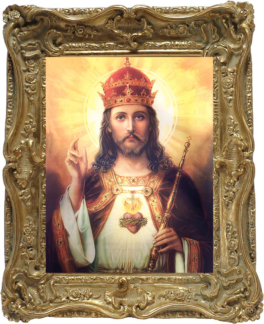 Jesus Christ the King Catholic Church Art Digital Christianity Etsy