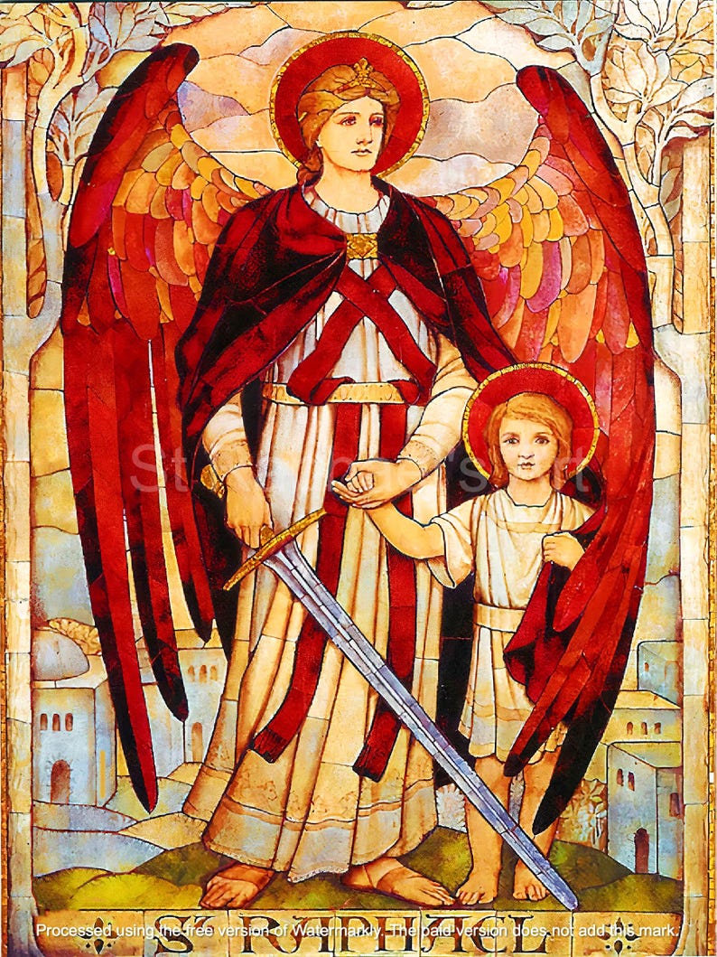 St Raphael the Archangel Catholic Saint Digital Download Protection - Etsy