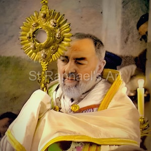 Padre Pio Benediction Rare Eucharist Blessed Sacrament Miracle Monstrance Body Jesus Saint Italy Holy Priest Catholic X5 Digital Downloads