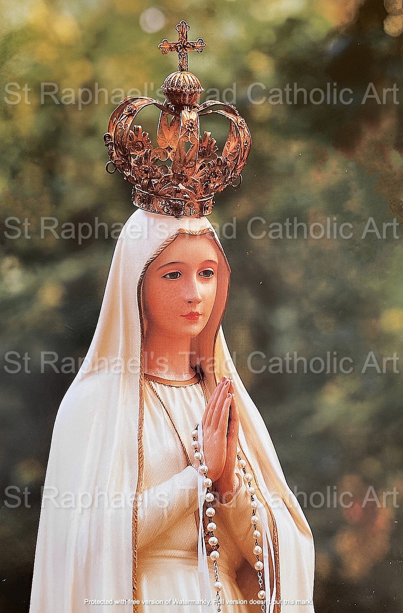 Our Lady of Fatima Statue Virgin Mary Apparition Portugal 1917 Etsy