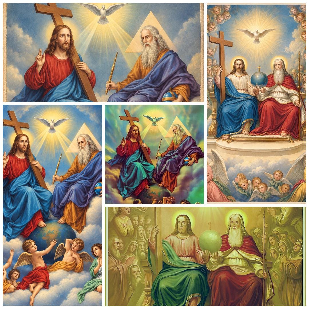 聖三位一体の印刷可能なカトリック美術 – 聖なる絵、ノベナ、連祷