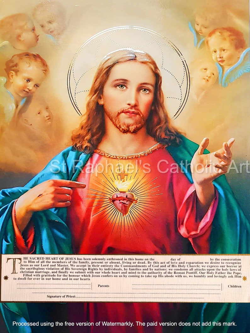 Sacred Heart of Jesus Consecration Catholic Family Home Blessing ...