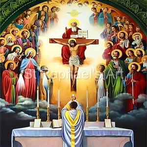Sacrifice de la messe Jésus, messe latine traditionnelle, prêtre, communion, téléchargement numérique