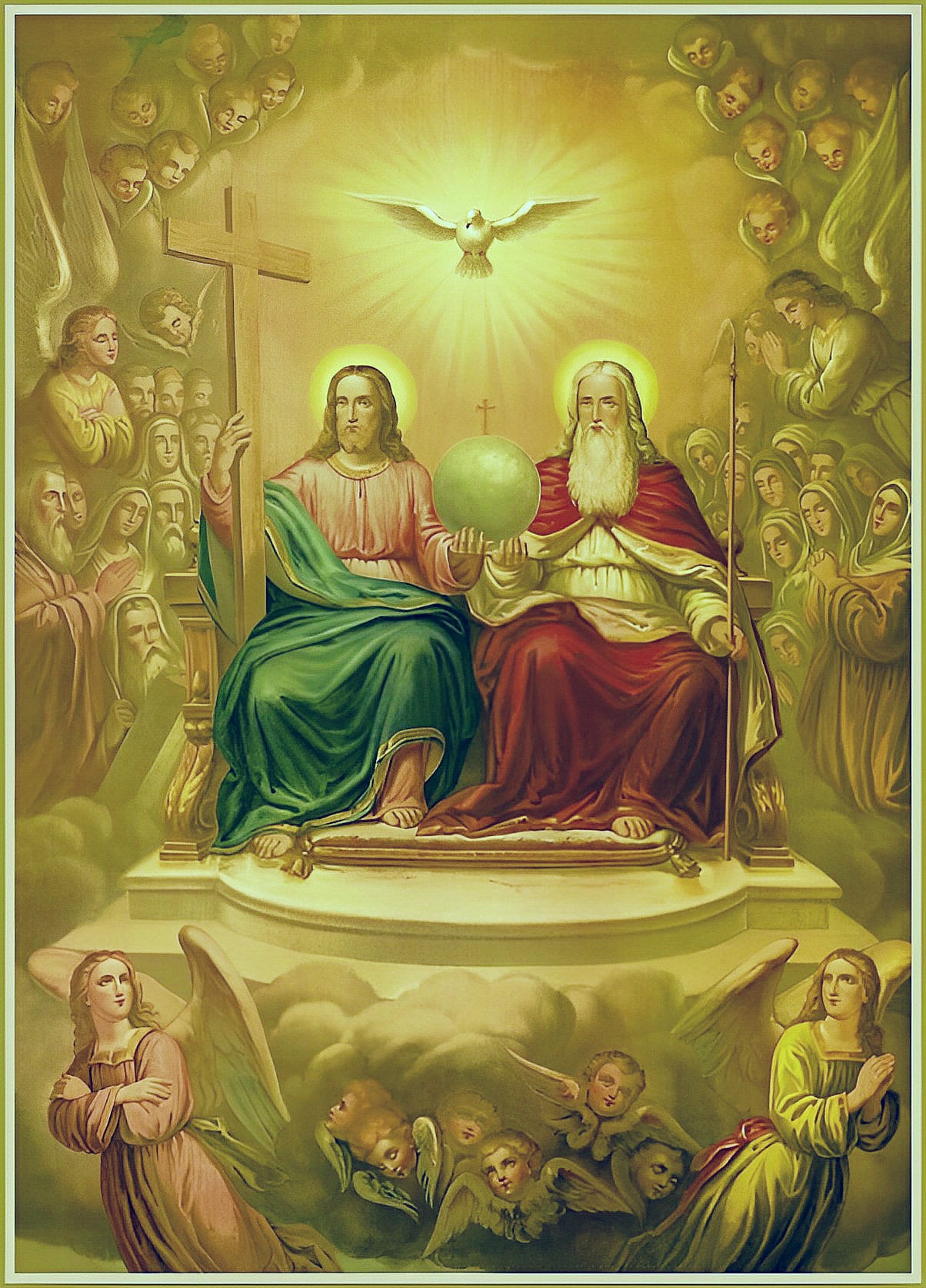 Catholic Holy Trinity God the Father Son Holy Ghost Blessed Heaven ...