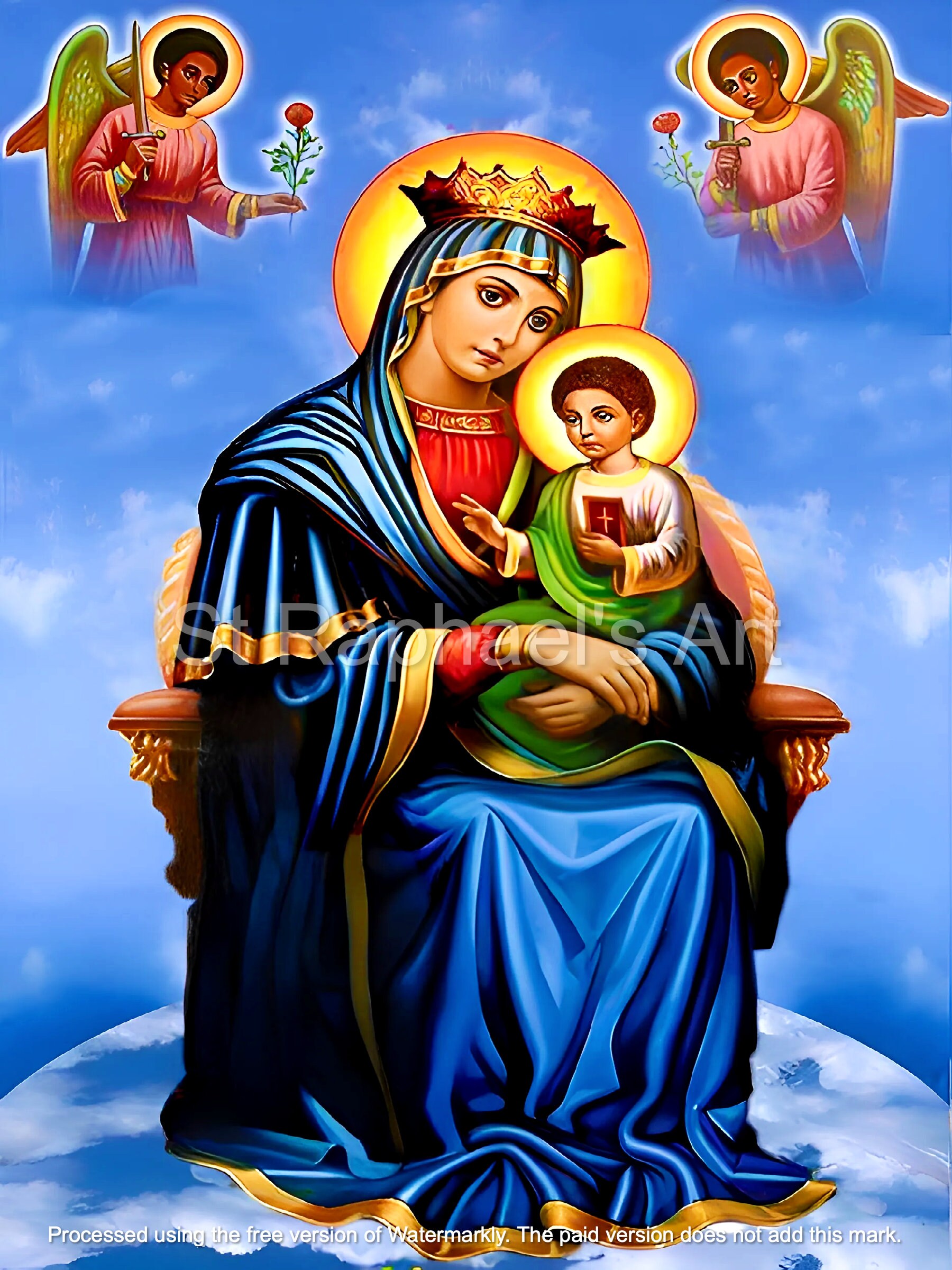聖母マリア アフリカの黒いマドンナ カトリック キリスト教 アイコン