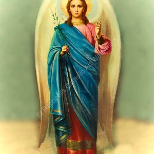 St Raphael Archangel Catholic Holy Picture Protection Vintage Digital Downloads