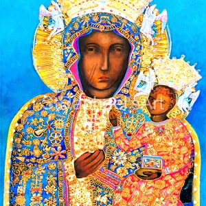 Virgin Mary Icon Beautiful Black Madonna Catholic Digital Downloads
