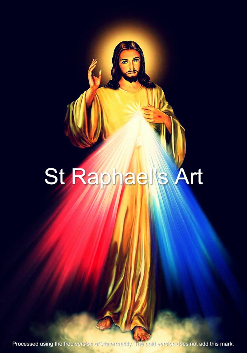 Jesus Divine Mercy Our Lord Catholic Art Christianity Saviour Sacred ...
