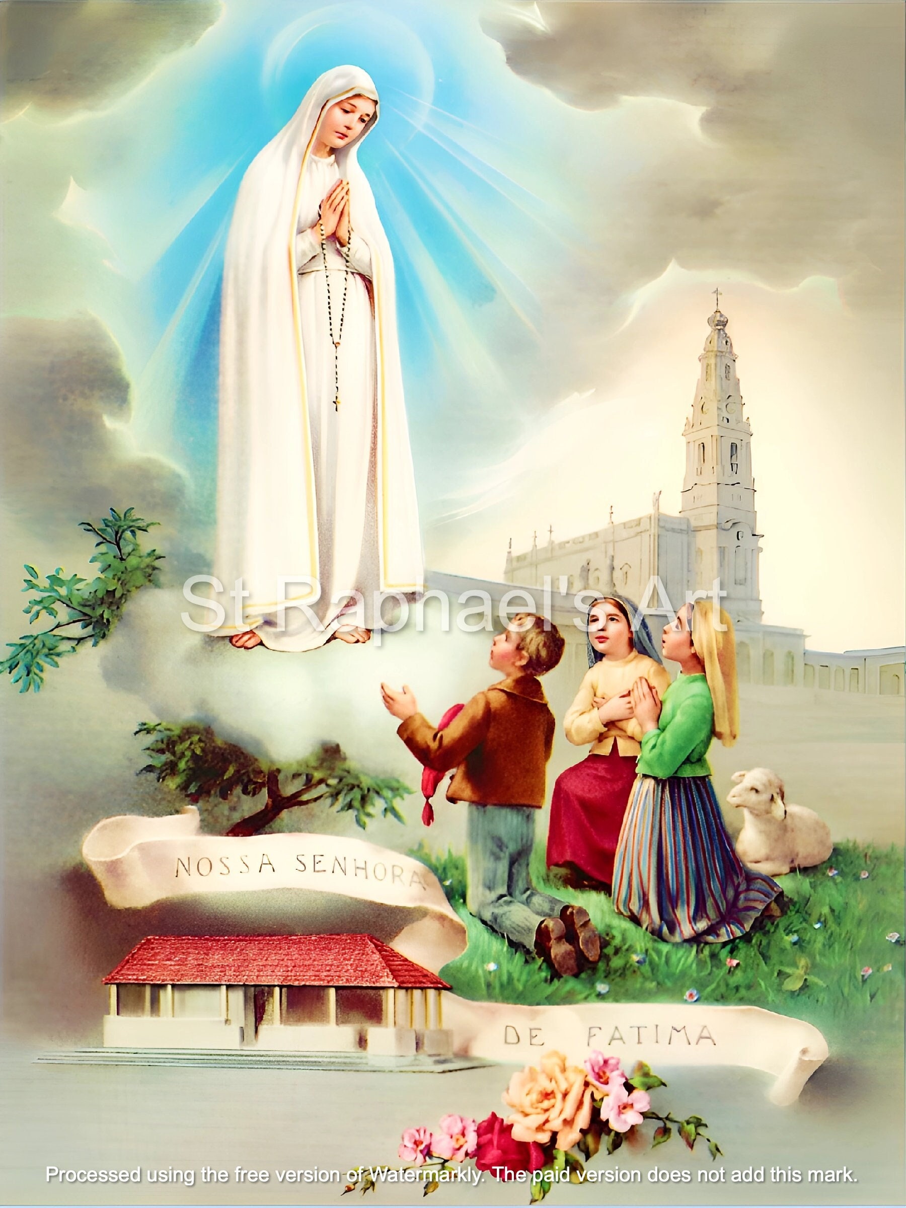 Our Lady of Fatima Digital Downloads X3 Virgin Mary Apparition