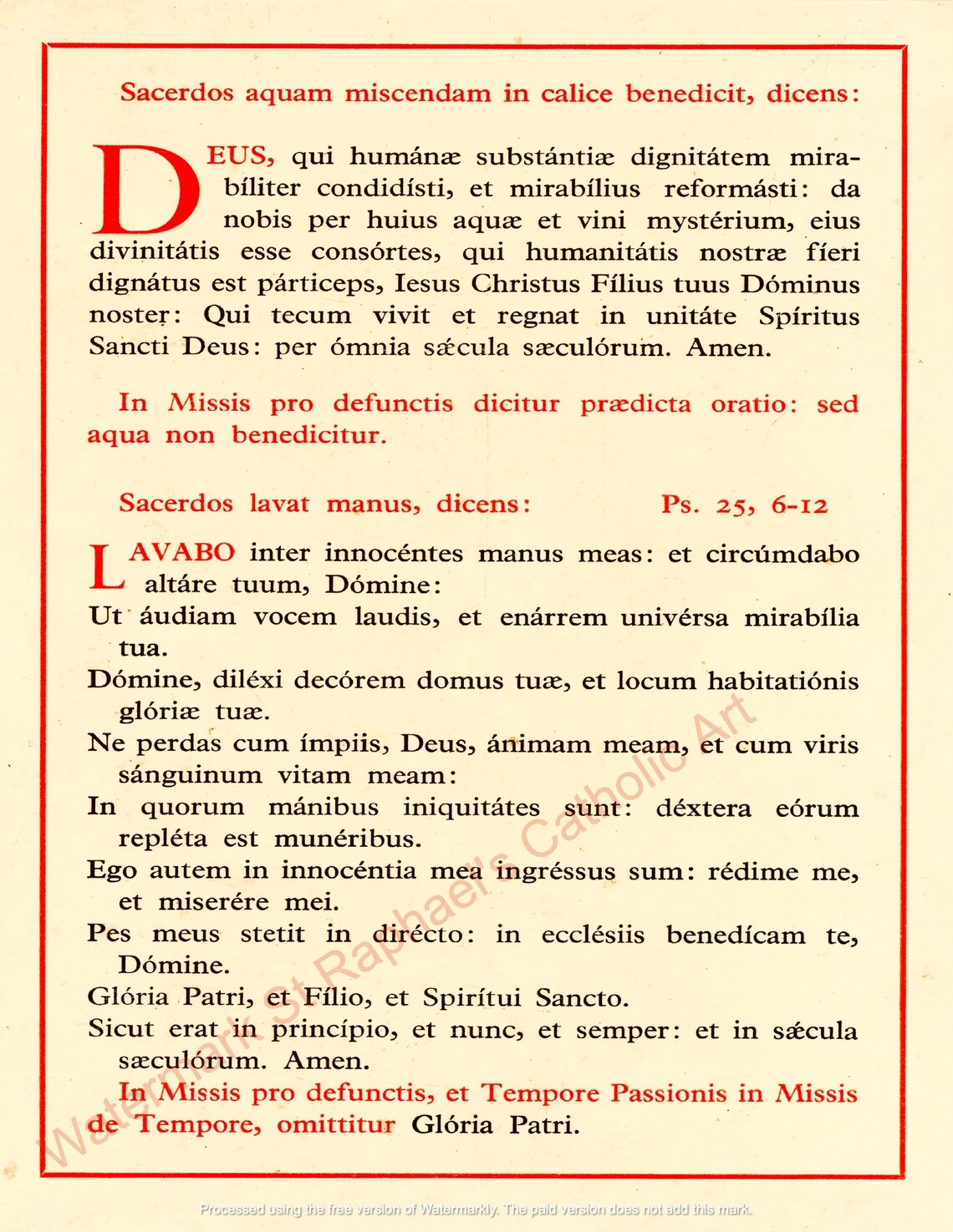 Latin Mass Altar Cards, Traditional Catholic Travel Priest Cards ...