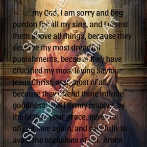Catholic Confession Act of Contrition Prayers Sacrament Traditional