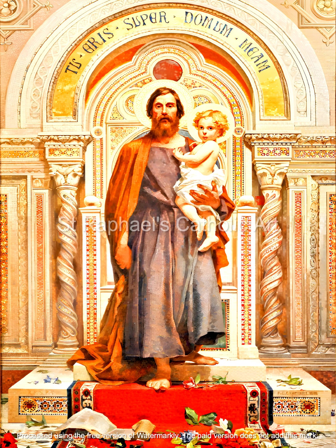 St Joseph and Child Jesus Mosaic Catholic Digital Downloads Etsy