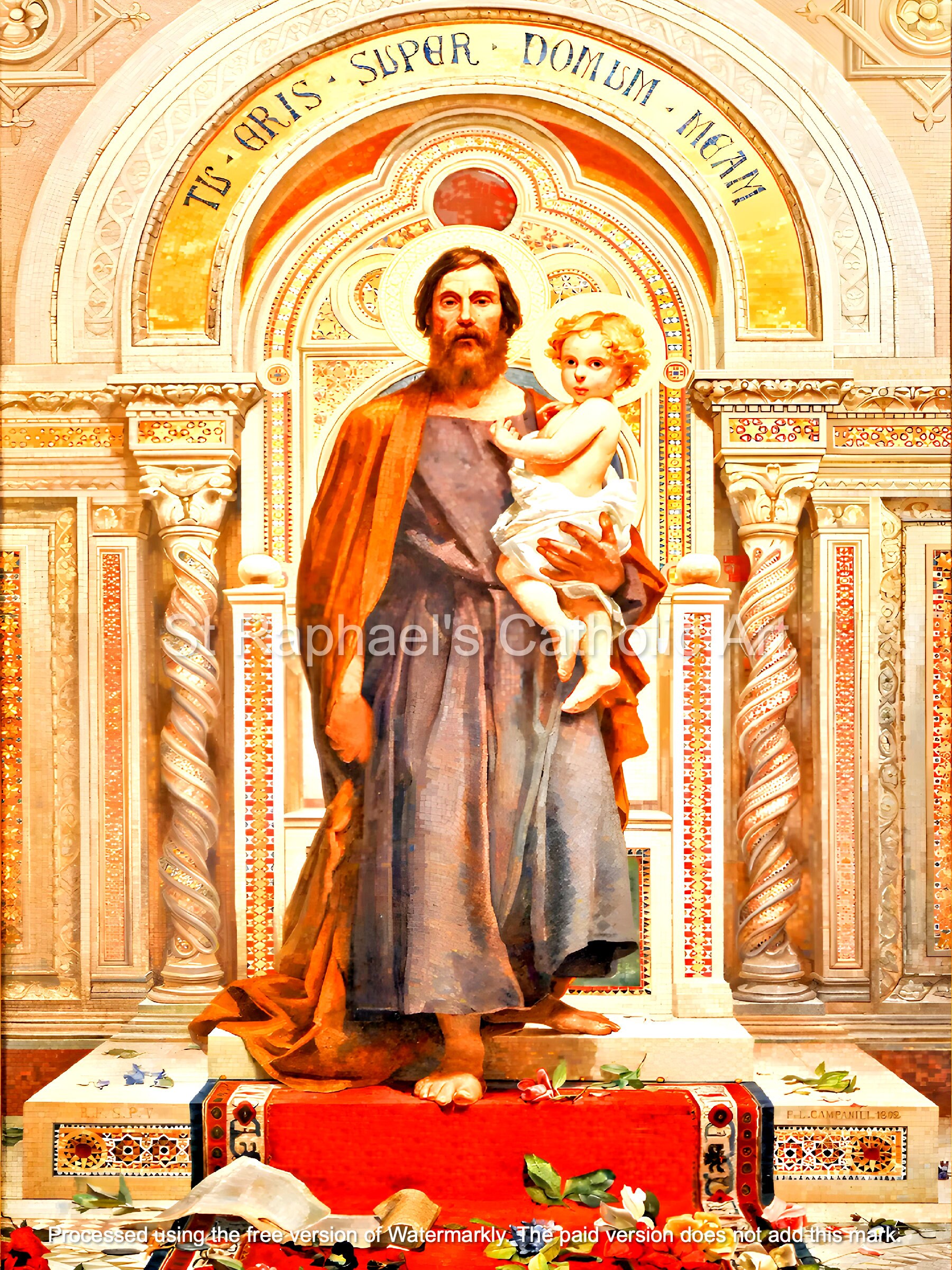 St Joseph and Child Jesus Mosaic Catholic Digital Downloads