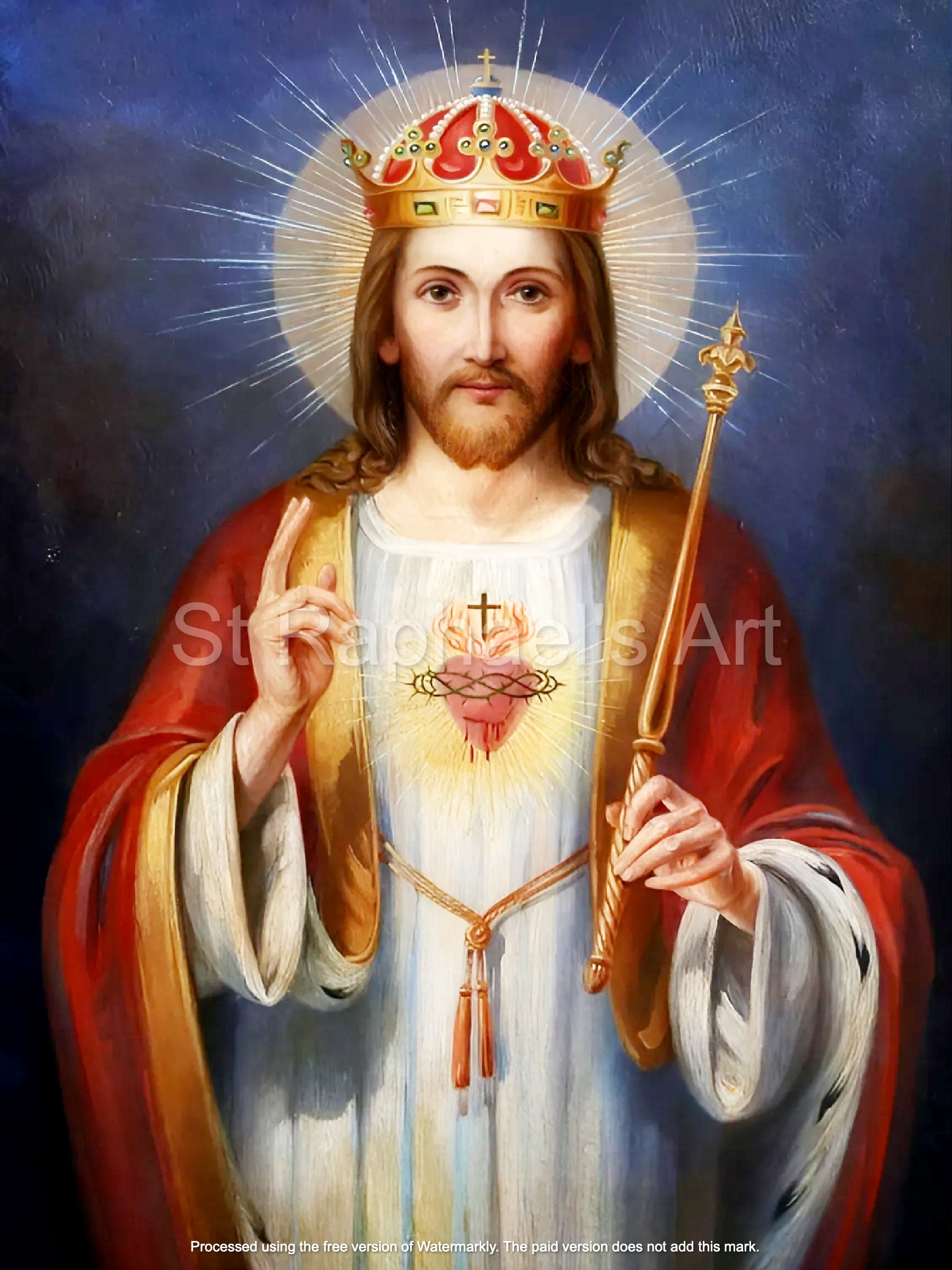 キリスト王イエス 聖なるカトリックの主 デジタルダウンロード - Etsy 日本