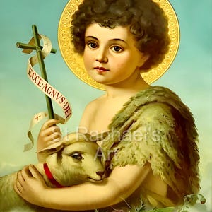 San Giovanni Battista Bambino Agnello di Dio Angus Dei Cattolico Digital Download Immagini