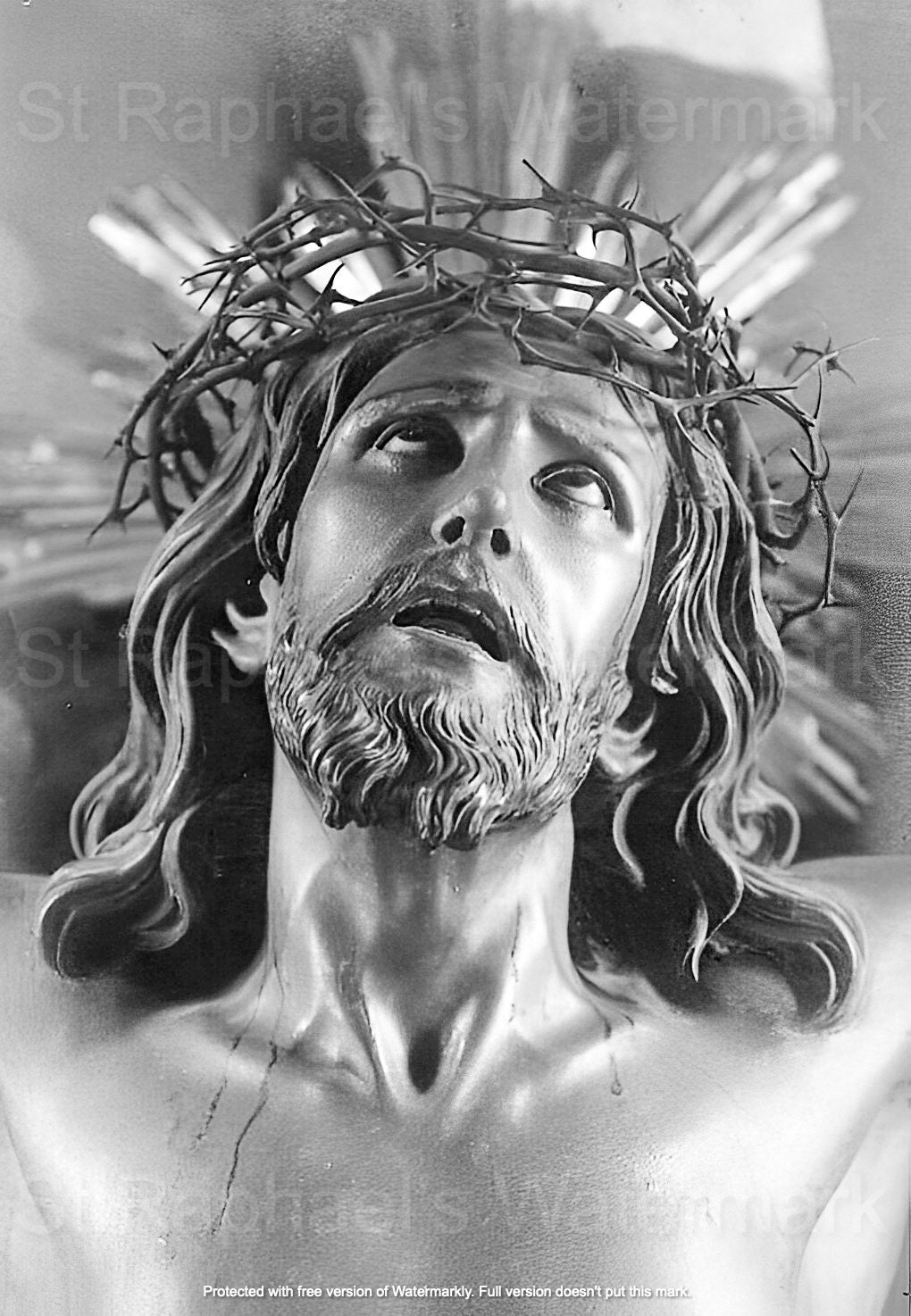 Jesus Holy Face Catholic crucifixion Christ of Limpias Lent Holy Week Good Friday Art