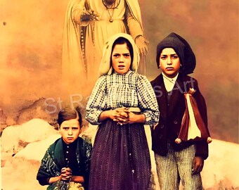 Fatima Our Lady Three Children Lucia Jacinta Francisco Virgin Mary