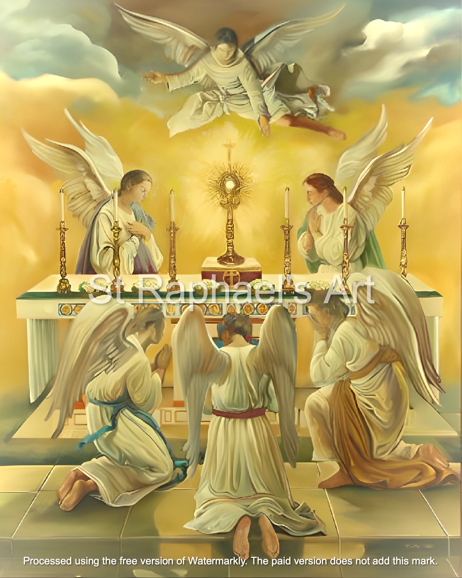 Blessed Sacrament Adoration of the Angels Benediction Catholic Art ...