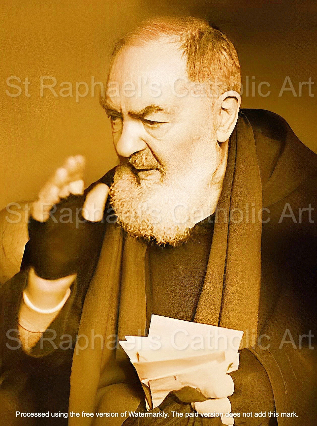 Padre Pio Blessing Stigmata Saint Italy Catholic Priest Picture