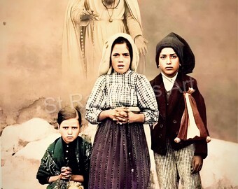 Fatima Our Lady Three Children Lucia Jacinta Francisco Virgin Mary Fatima Our Lady Three Children Lucia Jacinta Francisco Virgin Mary