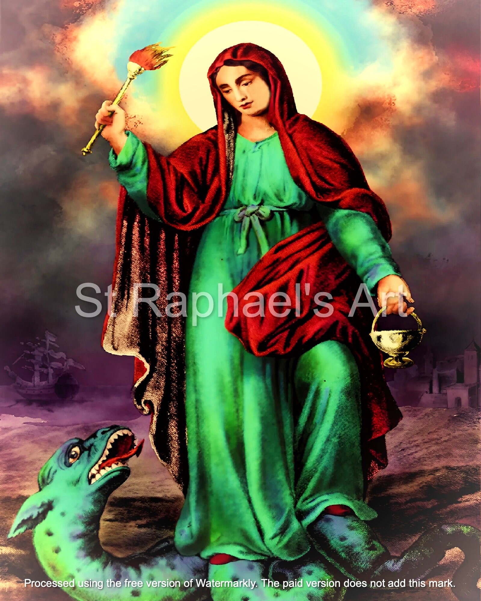 St Martha Icon Catholic Christianity Holy Woman Saint Spiritual Digital ...