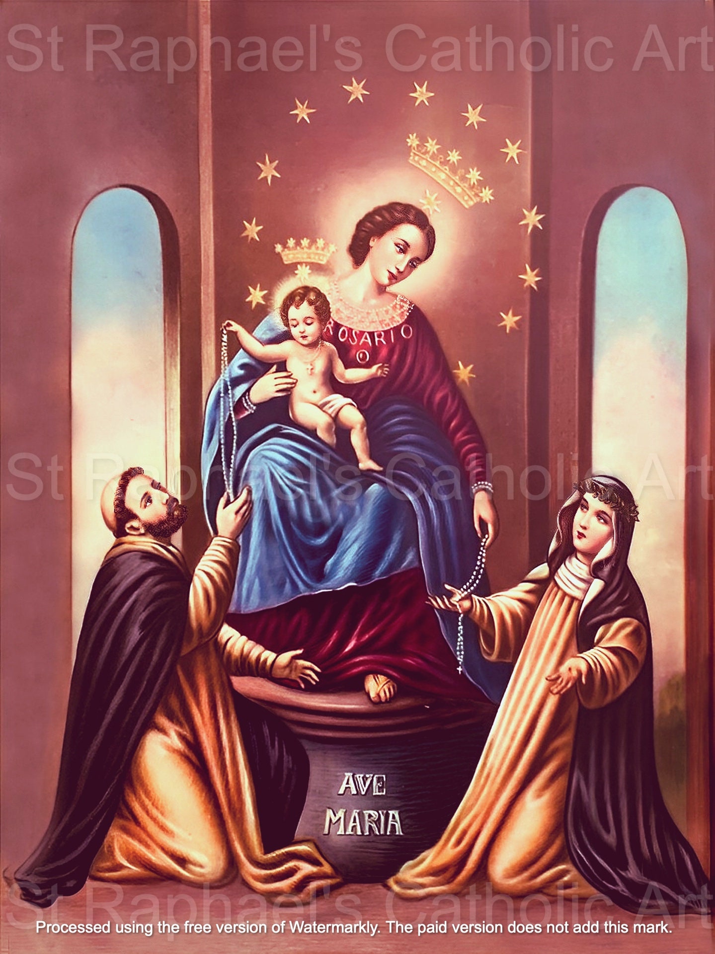 【超希少訳あり】✞ロザリオの聖母像　マリア像フランスアンティーク 超希少訳あり】✞ロザリオの聖母像 マリア像フランスアンティーク 超希少訳