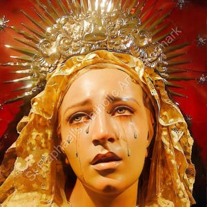 Our Lady Crying Virgin Mary Statue Catholic Digital Downloads