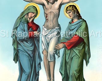 Way of the Cross Lent Passion of Jesus Stations 11 - 14 Holy Week and Easter Catholic Christianity  Digital Downloads Part3