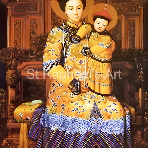 Catholic Asia Our Lady of China Traditional 中華大聖母 Zhōnghuá Shèngmǔ x4 Digital Downloads