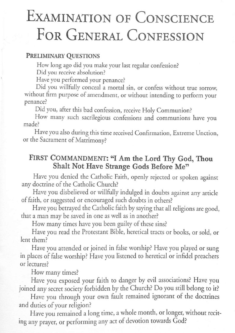 Catholic How to Confess Your Sins Sacrament of Confession Penance ...