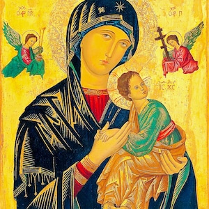 Our Lady Perpetual Help Succour Icon Virgin Mary Catholic Picture Digital Download Jesus Catholic Orthodox Christianity