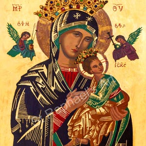 Our Lady of Perpetual Help Icon Virgin Mary Catholic Byzantine Holy Picture Digital Downloads
