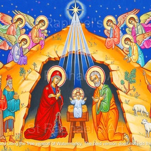 Icône de la Nativité de Noël Saint-orthodoxe catholique catholique téléchargements numériques
