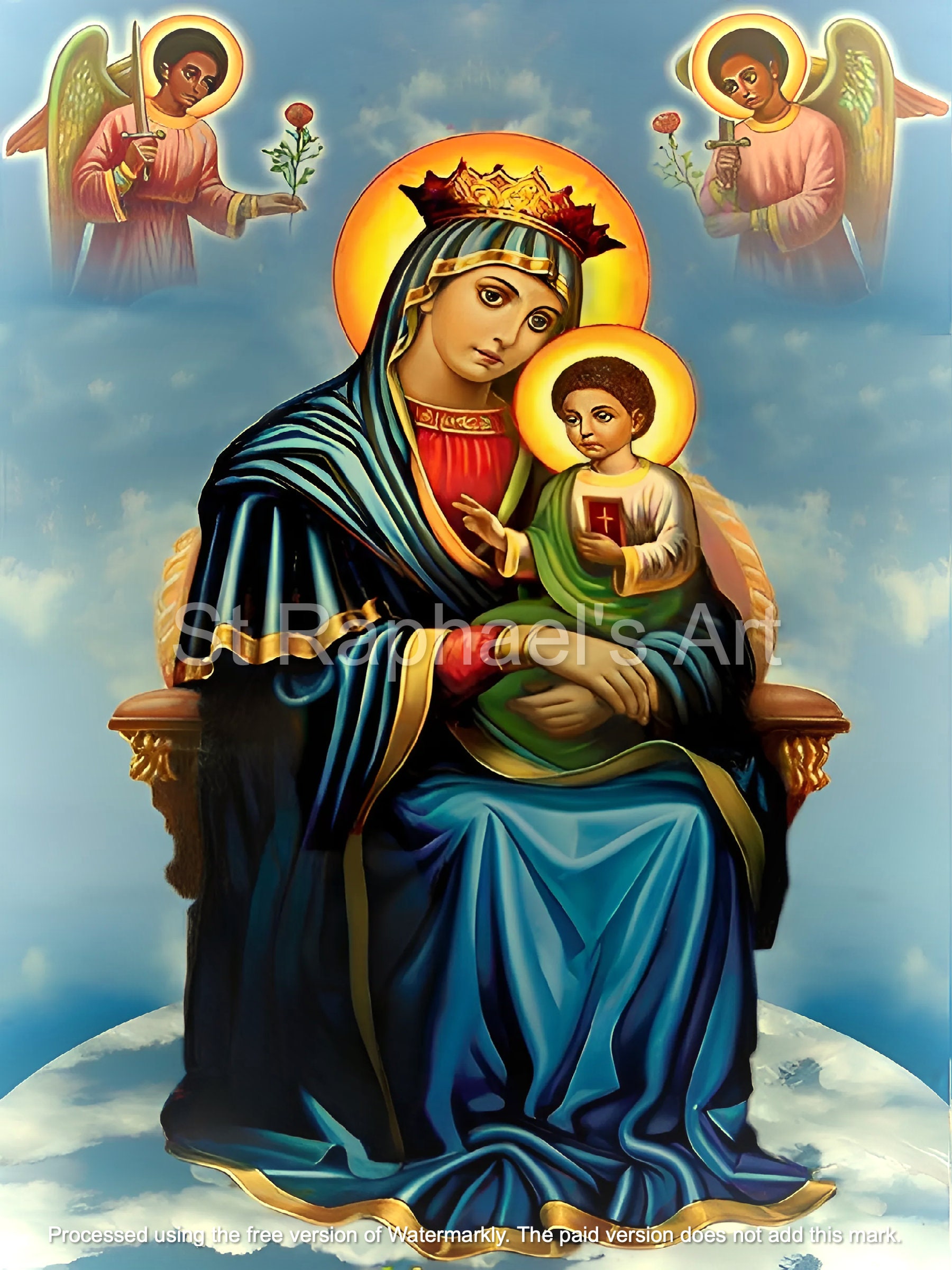 聖母マリア アフリカの黒いマドンナ カトリック キリスト教 アイコン